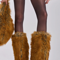 Bottes 'Vixen' à Talon Aiguille, Fausse Fourrure Renard Rouge