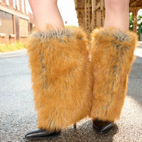 Bottes 'Vixen' à Talon Aiguille, Fausse Fourrure Renard Rouge