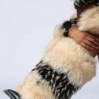 Bottes 'Fiesta' Hautes à Talon en Fausse Fourrure Multicolore
