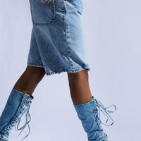 Botte à talon aiguille en denim EMMALINE