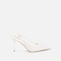 Escarpin Slingback en Velours Blanc