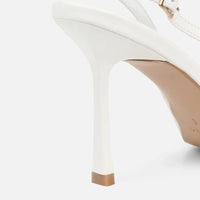 Escarpin Slingback en Velours Blanc