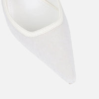 Escarpin Slingback en Velours Blanc
