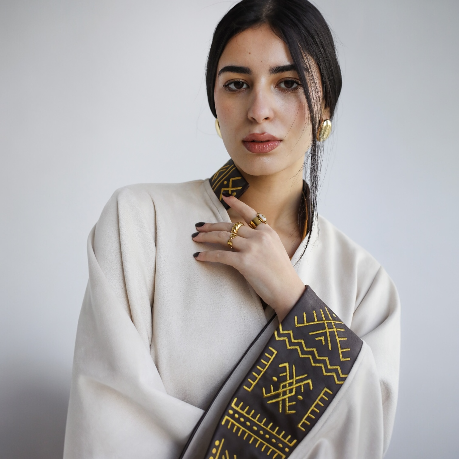 Kaftan Cache-Cœur Brodé