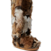 Bottes 'Evergreen' Hautes Plates en Fausse Fourrure Multicolore