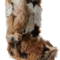 Bottes 'Evergreen' Hautes Plates en Fausse Fourrure Multicolore