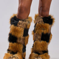 Bottes 'Kaleidoscope' Hautes en Fausse Fourrure Patchwork