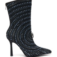 Bottines argentées ornées de strass
