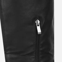 Bottes Noires à Détail Patte, Hauteur Genou