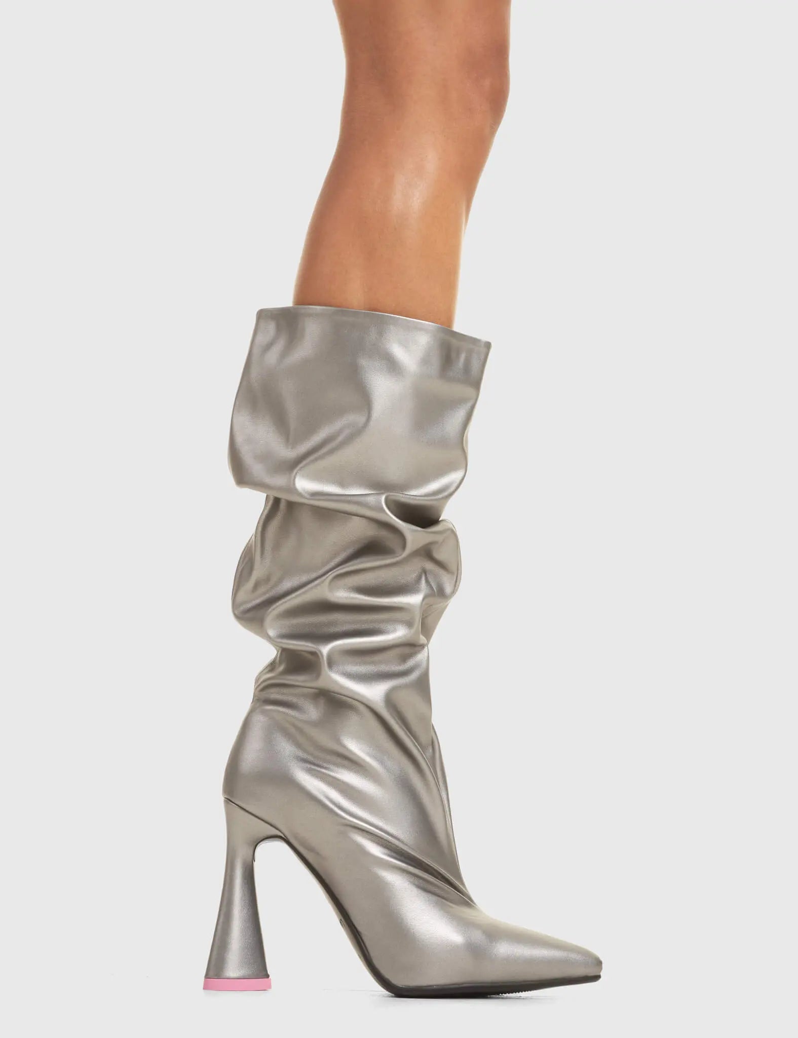 Bottes cowgirl blanches à plateforme, genou, style western