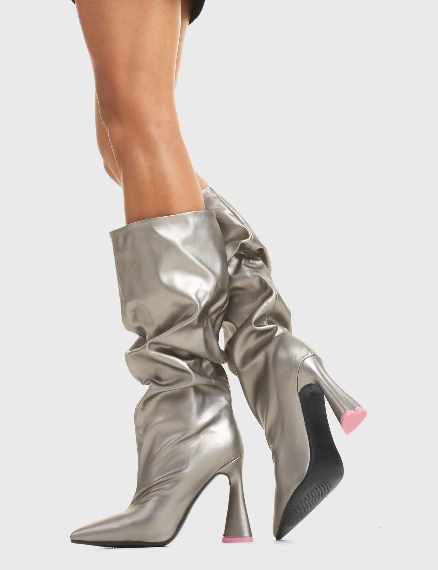 Bottes cowgirl blanches à plateforme, genou, style western