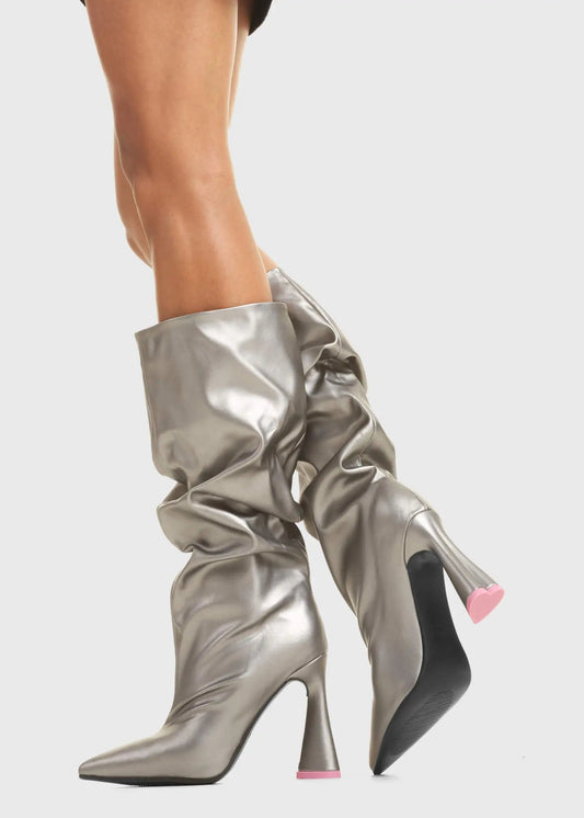 Chaussures à plateforme pour femmes en PU argenté scintillant, élégantes et tendance.