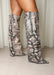 Bottes à Talons avec Revers Imprimé Naturel
