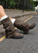 Bottes Chunky en Daim Kaki à Revers