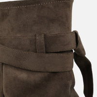 Bottes Chunky en Daim Kaki à Revers