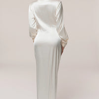 Robe Longue Arabella en Satin Blanc