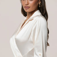 Robe Longue Arabella en Satin Blanc