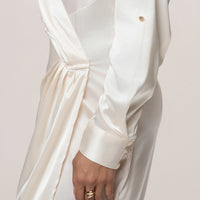 Robe Longue Arabella en Satin Blanc