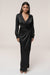 Robe Longue Arabella en Satin Noir