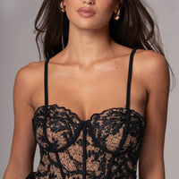 Robe Mini Marilyn en Dentelle Noire