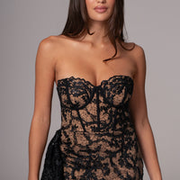 Robe Mini Marilyn en Dentelle Noire
