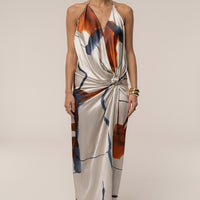 ROBE MIDI SATINÉE MALIBU IVOIRE