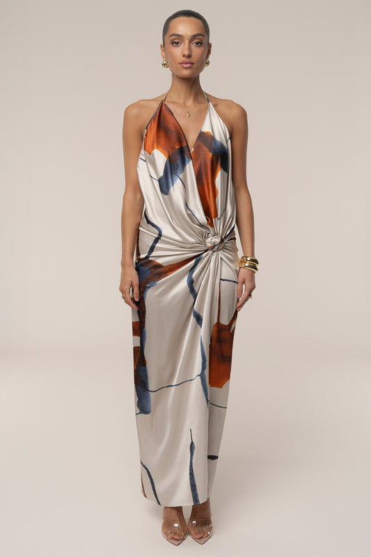 ROBE MIDI SATINÉE MALIBU IVOIRE