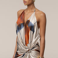 ROBE MIDI SATINÉE MALIBU IVOIRE