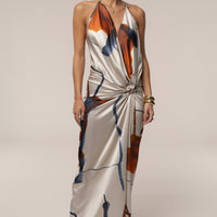 ROBE MIDI SATINÉE MALIBU IVOIRE