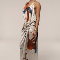 ROBE MIDI SATINÉE MALIBU IVOIRE