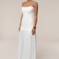 ROBE MAXI CIELO À CONTRASTES BLANCHE