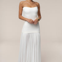 ROBE MAXI CIELO À CONTRASTES BLANCHE