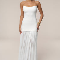 ROBE MAXI CIELO À CONTRASTES BLANCHE