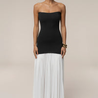 ROBE MAXI CIELO À CONTRASTES NOIRE