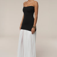 ROBE MAXI CIELO À CONTRASTES NOIRE