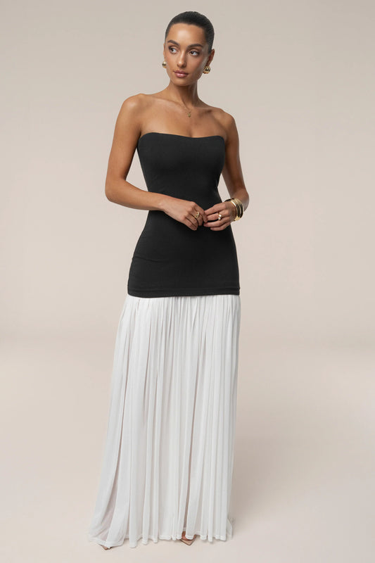 ROBE MAXI CIELO À CONTRASTES NOIRE