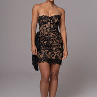Robe Mini Marilyn en Dentelle Noire
