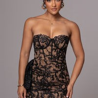 Robe Mini Marilyn en Dentelle Noire