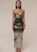 Robe Midi 'Celeste' Métallisée Or Pâle