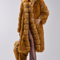 Manteau 'Monaco' Long en Fausse Fourrure à Capuche
