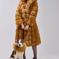 Manteau 'Monaco' Long en Fausse Fourrure à Capuche