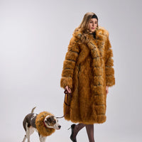 Manteau 'Monaco' Long en Fausse Fourrure à Capuche