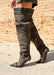 Botte à talon aiguille noire multicolore ornée