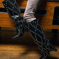 Bottes Noires Cloutées de Luxe