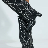 Bottes Noires Cloutées de Luxe