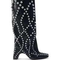Bottes Noires Cloutées de Luxe