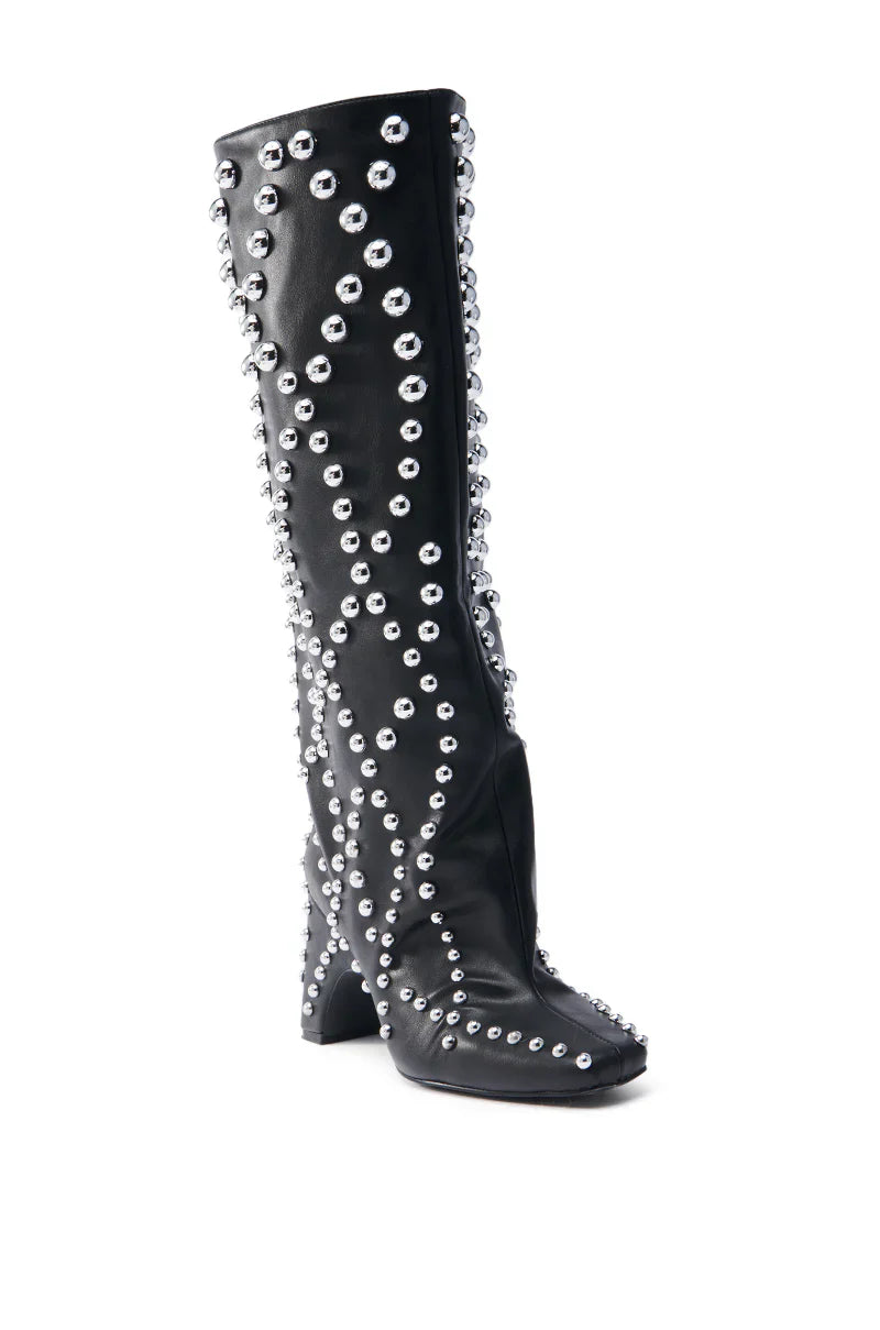 Bottes Noires Cloutées de Luxe