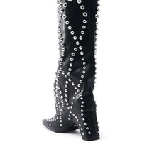 Bottes Noires Cloutées de Luxe
