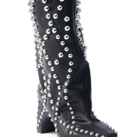 Bottes Noires Cloutées de Luxe