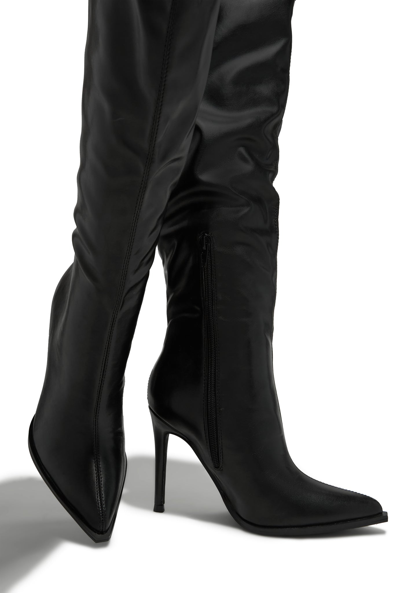 Bottes Montantes 'Whitney' à Talon Aiguille, Noires